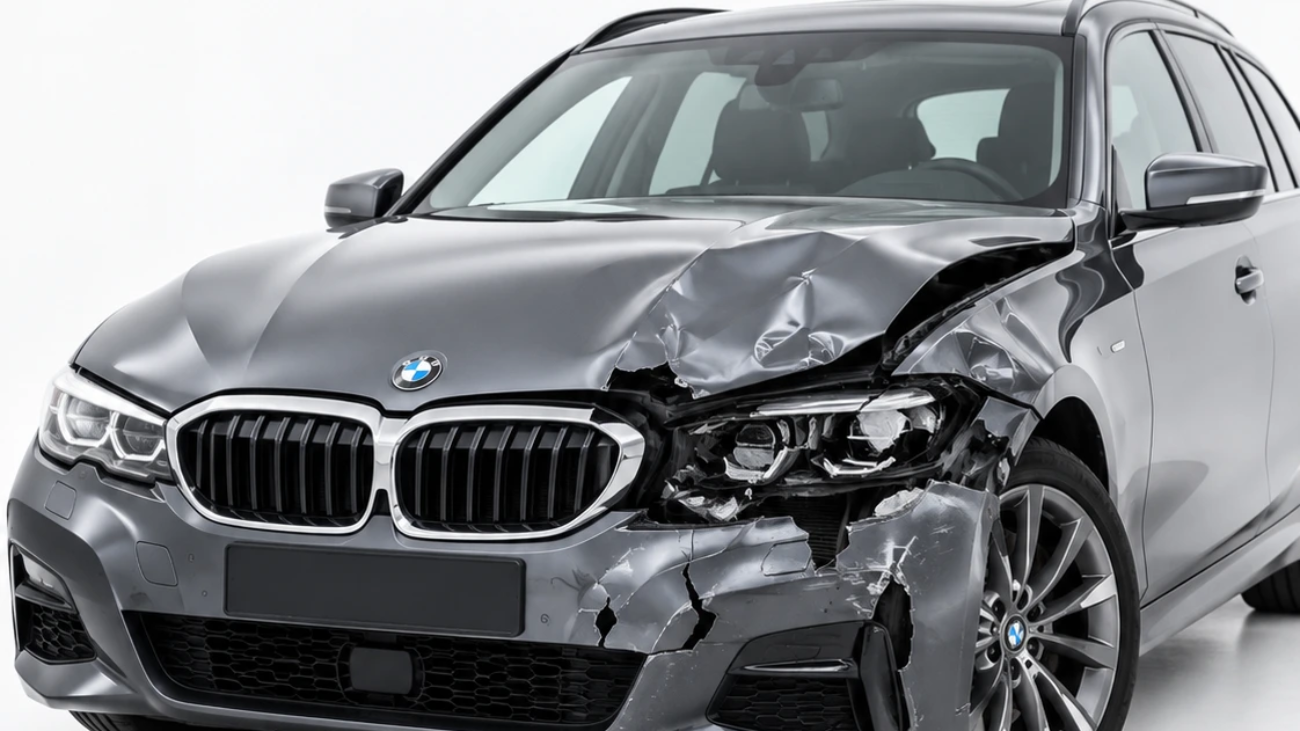 Beschädigter BMW im Studio (1)